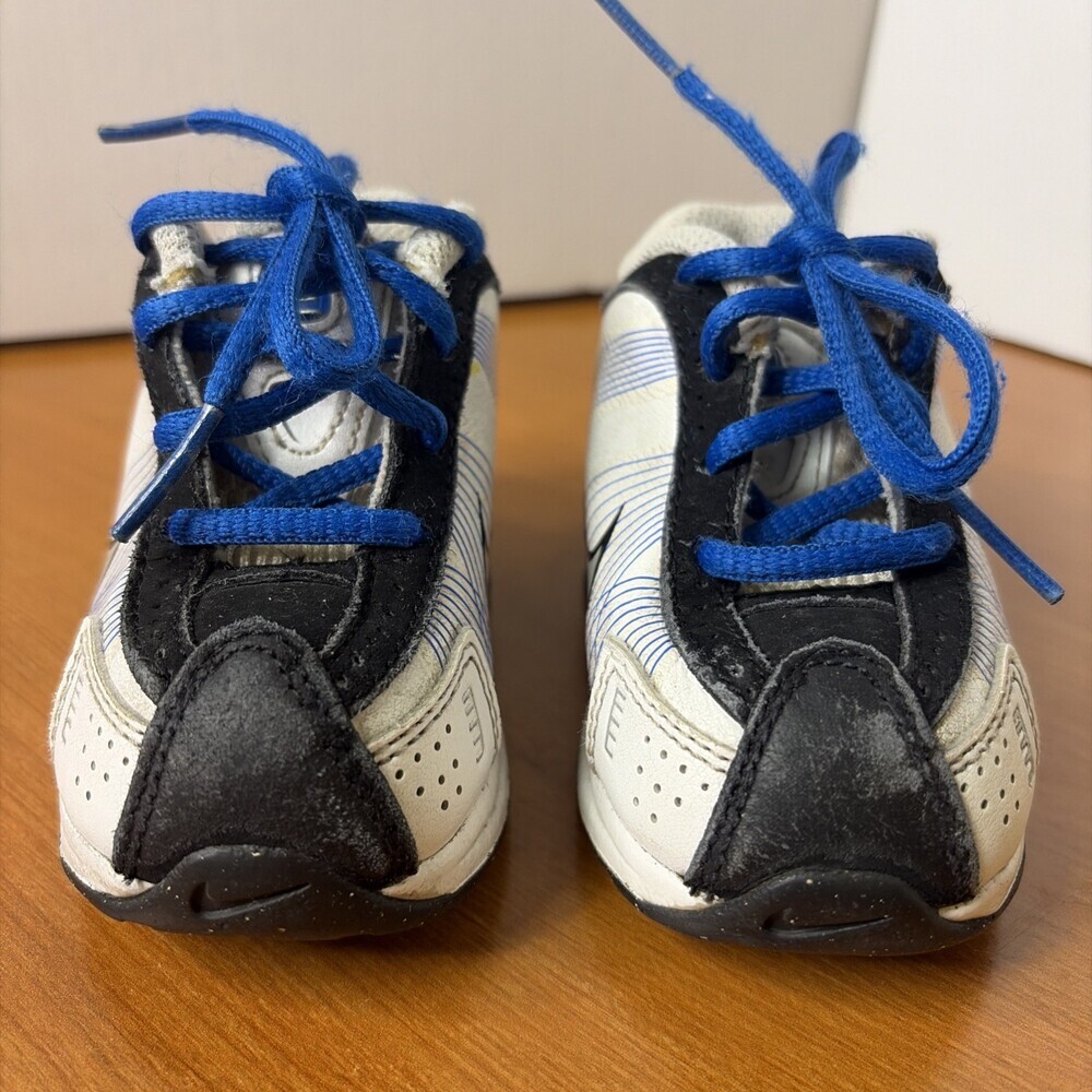 Nike Shox Toddler Walking Shoes Size 4C White/Blue/Black - Picture 4 of 10